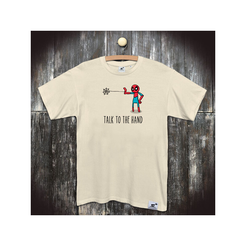 PANDEMIC Pánské bio tričko s nápisem Spiderman: Talk to the hand