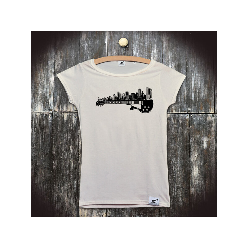 PANDEMIC Dámské bio tričko s potiskem Kytara: Kytarové město