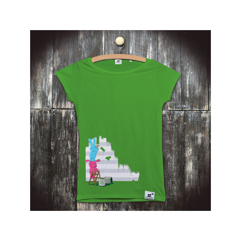 PANDEMIC Dámské tričko Králíci: Zelená bude lepší