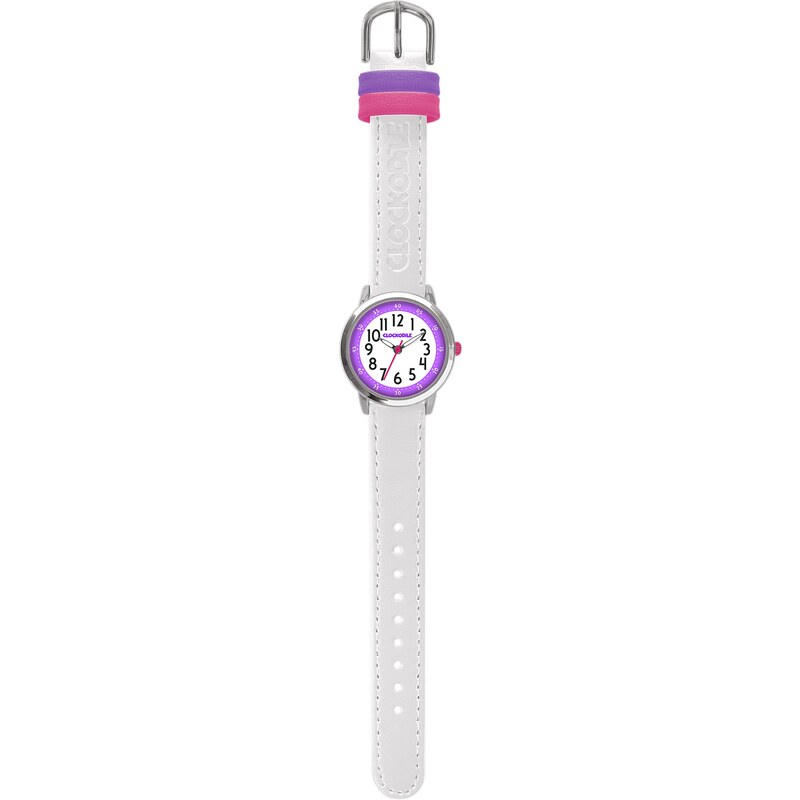 Stříbrné třpytivé dívčí hodinky s modrými vílami CLOCKODILE FAIRIES CWG5083