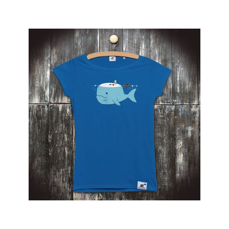 PANDEMIC Dámské vtipné tričko s potiskem Velryba: Rybaření