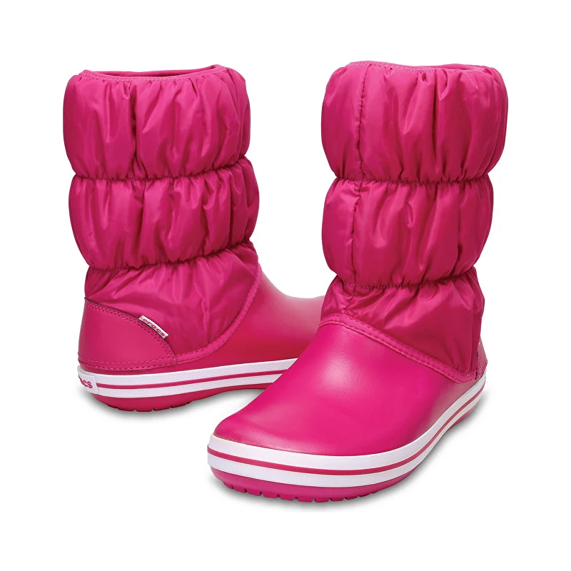 Crocs Dámské sněhule Winter Puff Boot Women Candy Pink/Candy Pink 14614-6X3  - GLAMI.cz
