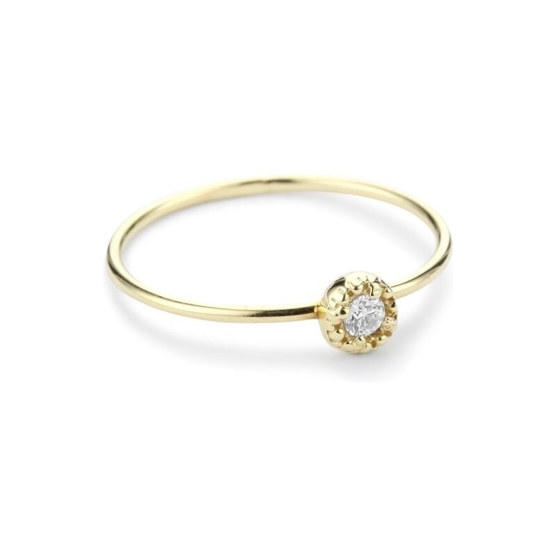 Zlatý prsten s diamantem KLENOTA k0007023