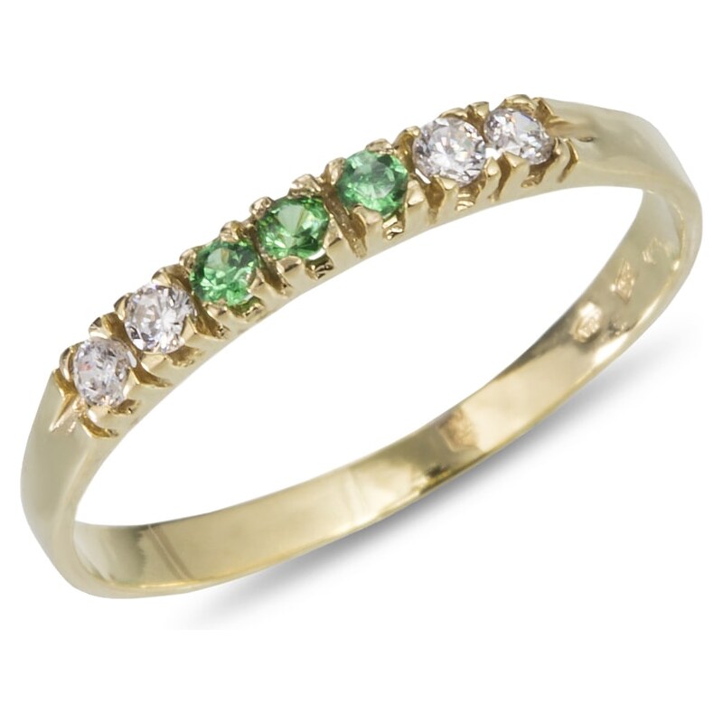 Zlatý prsten se smaragdy a diamanty KLENOTA kln1265