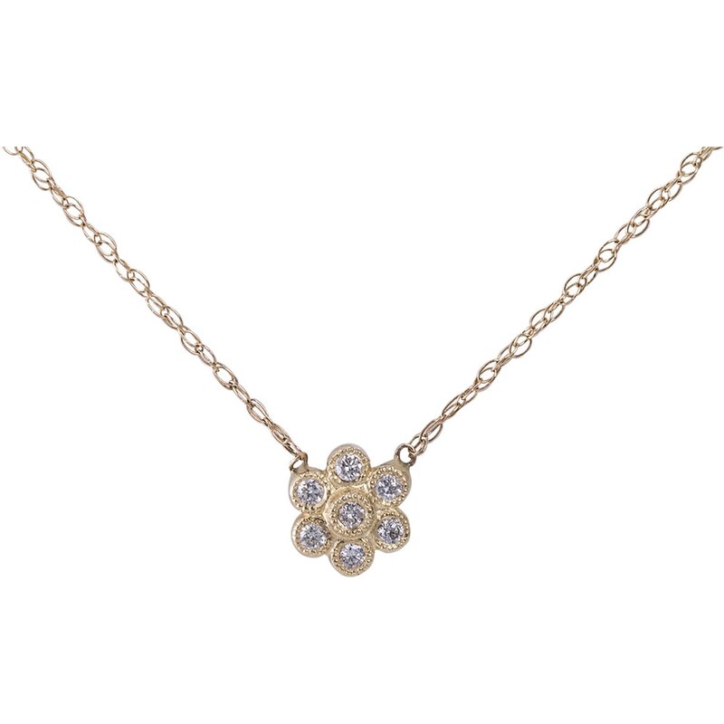 Zlatý náhrdelník diamantová květina KLENOTA je3245