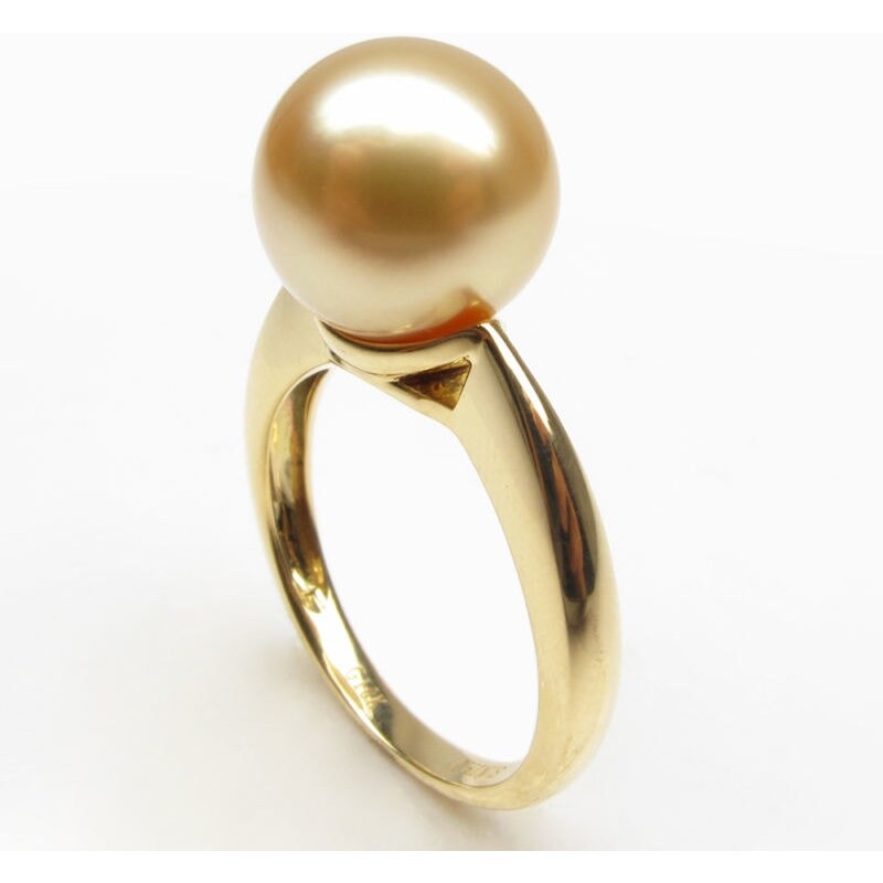 Zlatý prsten s perlou jižního Pacifiku KLENOTA k0056023