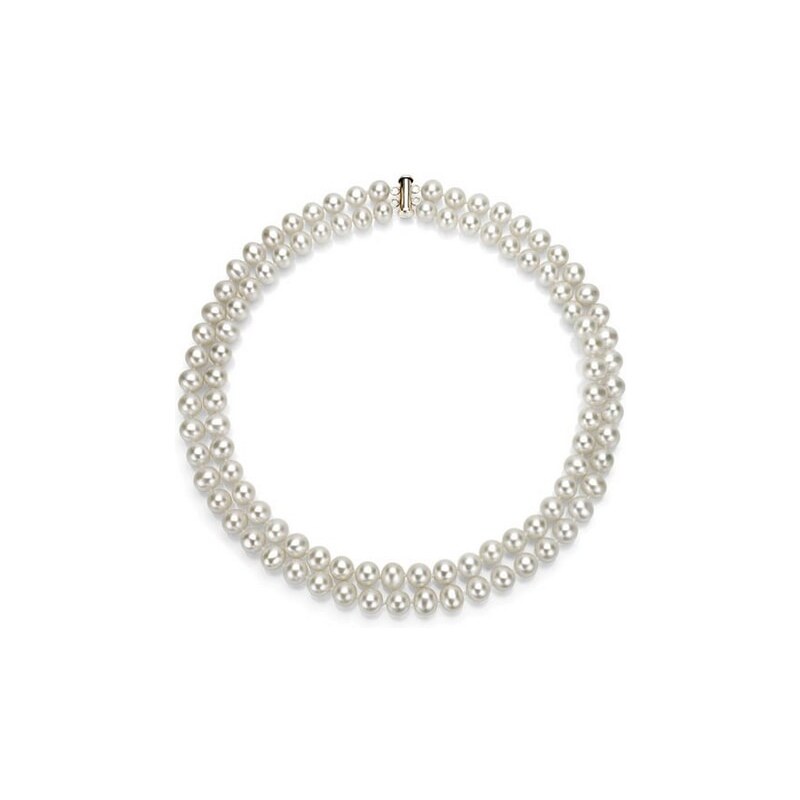 Dvouřadý perlový náhrdelník KLENOTA sil3677