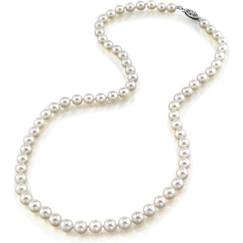 Perlový náhrdelník v bílém zlatě KLENOTA kln5060