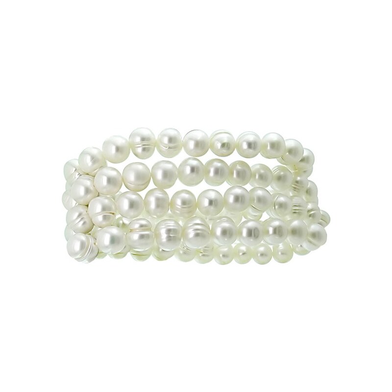 Náramek z bílých perel KLENOTA pe052