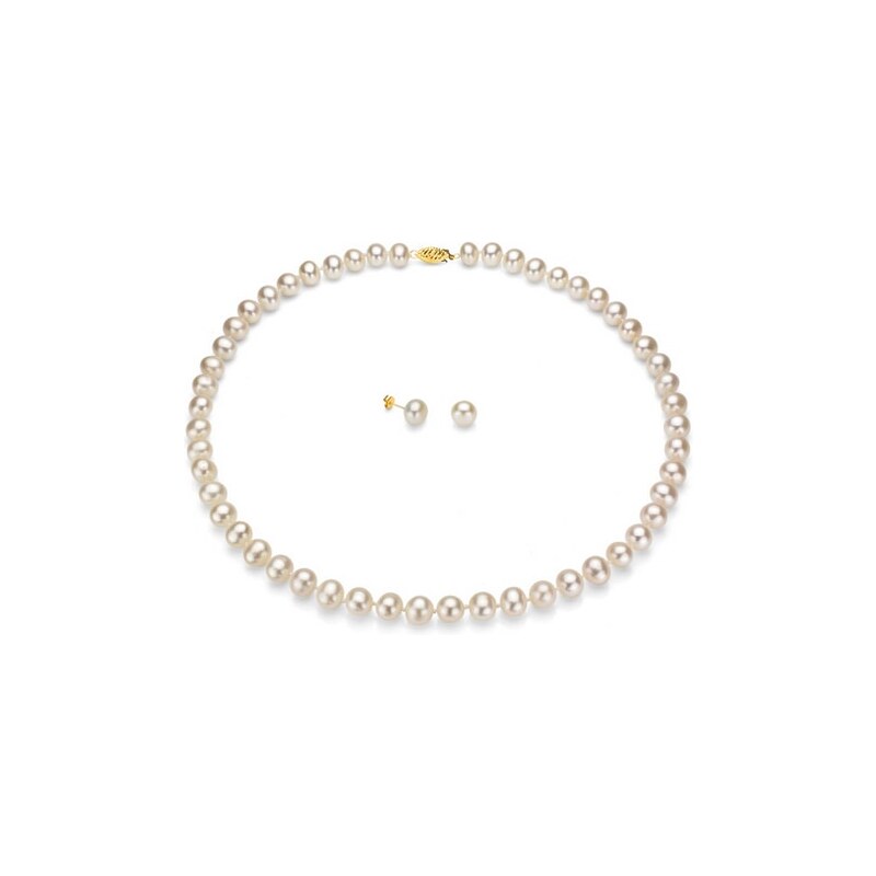 Set perlového náhrdelníku a náušnic ve zlatě KLENOTA je2721