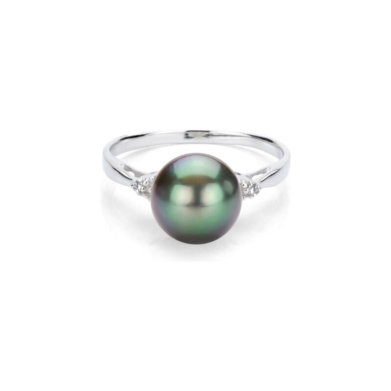 Stříbrný prsten s tahitskou perlou KLENOTA k0105019