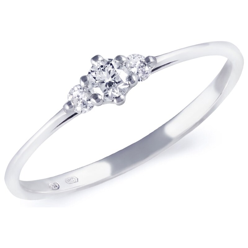 Zlatý zásnubní prsten se zirkony KLENOTA k0296022