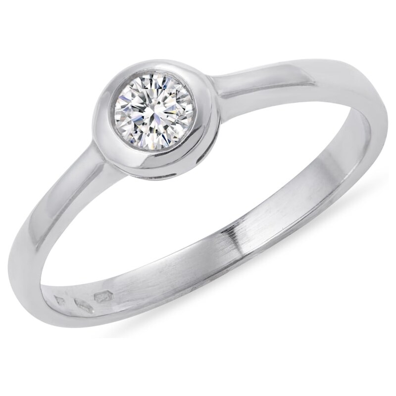 Diamantový prsten z bílého zlata KLENOTA cl0205
