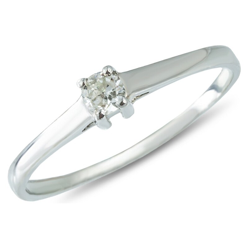 Zlatý zásnubní prsten s diamantem KLENOTA kln1312w