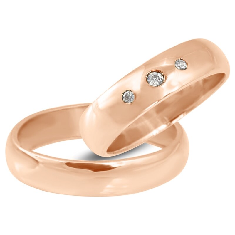 Zlaté snubní prsteny s diamanty KLENOTA kln7020r