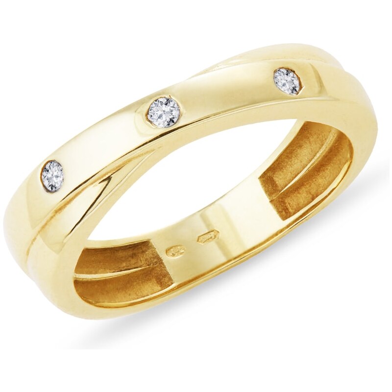 Zlatý prsten s diamanty KLENOTA k0032013