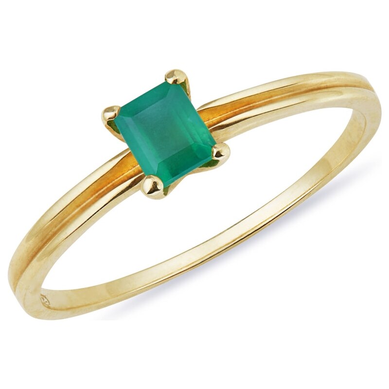 Smaragdový zlatý prsten KLENOTA kln1064y