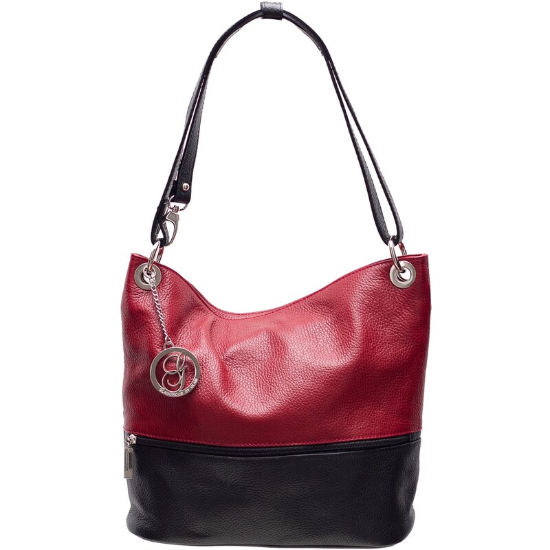 Glamorous by Glam Kožená kabelka variabilní červeno - černá