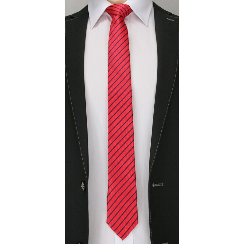 Červená proužkovaná kravata