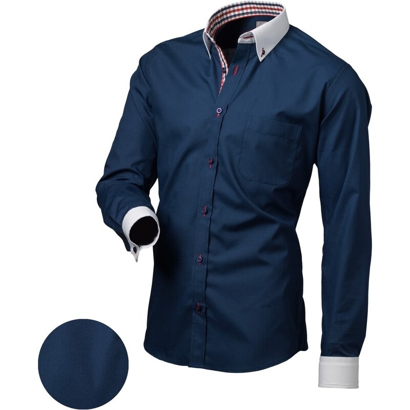 Victorio Pánská stylová košile modrá D01