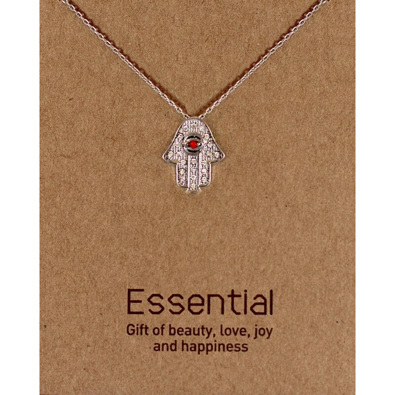 Fame Accessories MUST HAVE series: Silver Red Crystal Hamsa