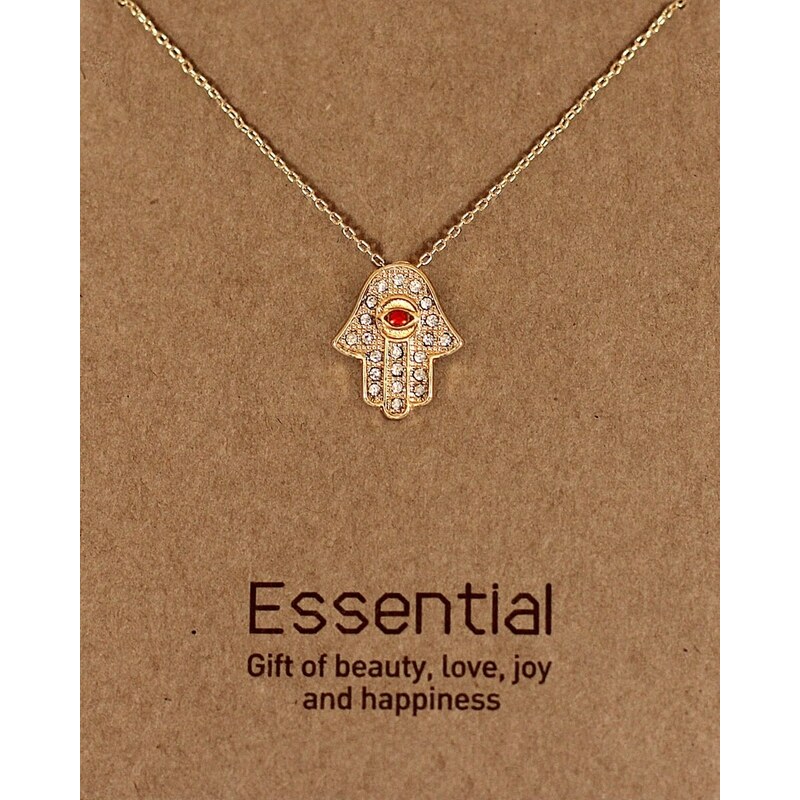Fame Accessories MUST HAVE series: Gold Red Crystal Hamsa