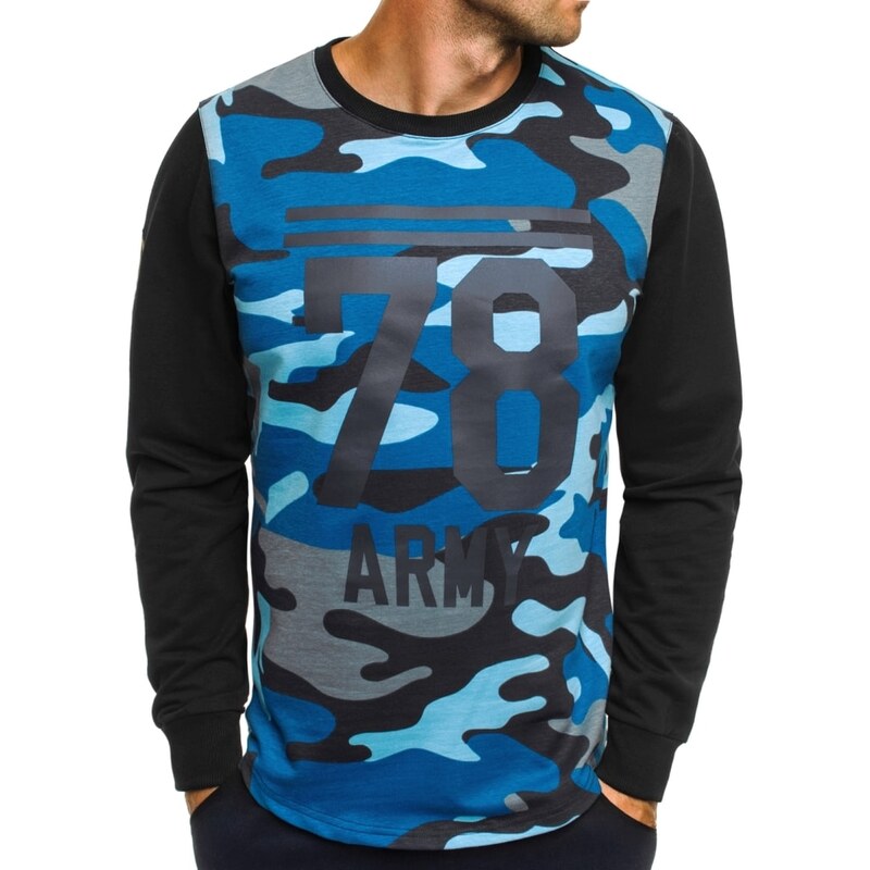 Athletic Moderní modré tričko army styl ATHLETIC 746