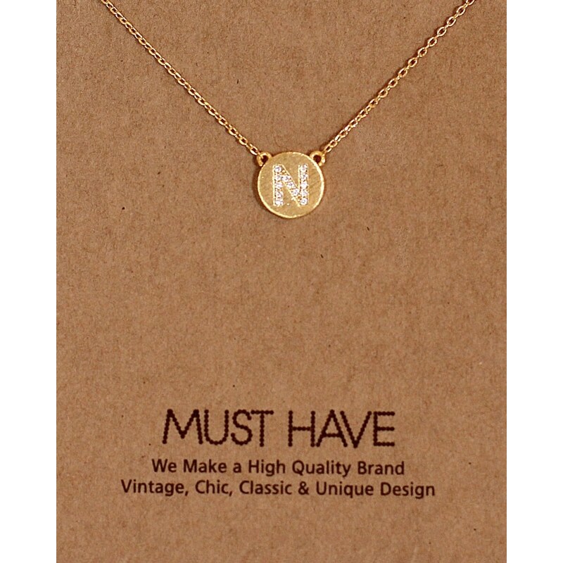 Fame Accessories MUST HAVE series: Initial Gold Necklace Letter N