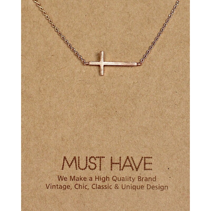 Fame Accessories MUST HAVE series: Delicate Rose Gold Cross Pendant