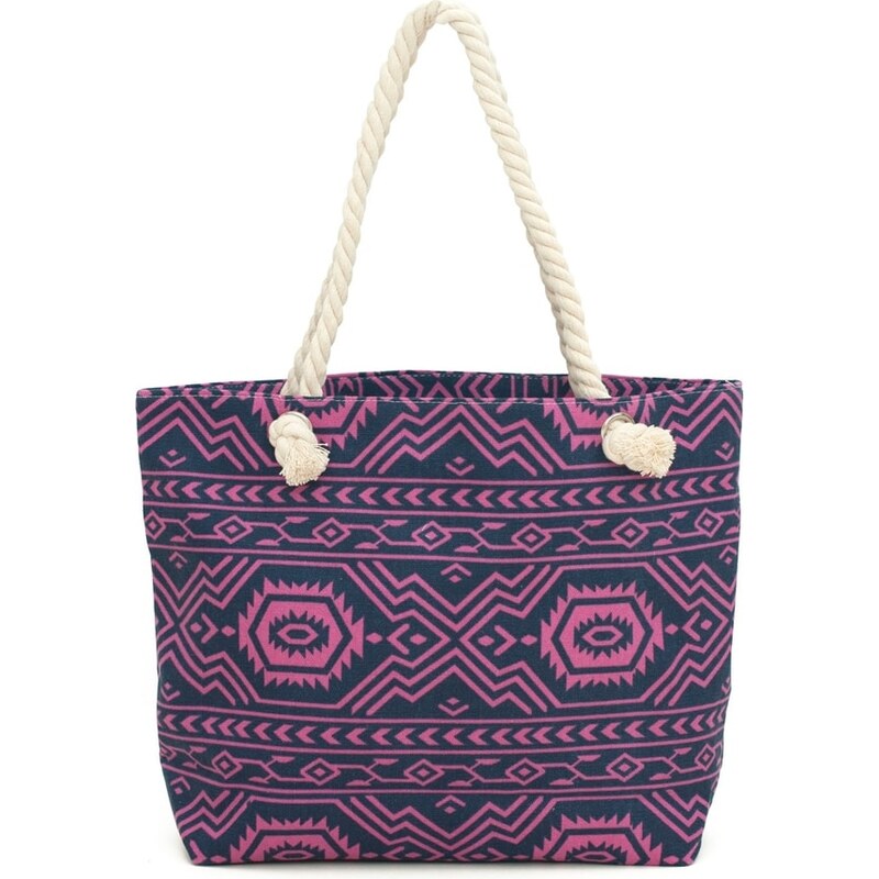 Art of Polo Plážová kabelka s fialovými aztéckými vzory