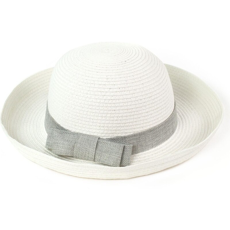 Art of Polo Elegantní klobouk na léto bílý se šedou stuhou