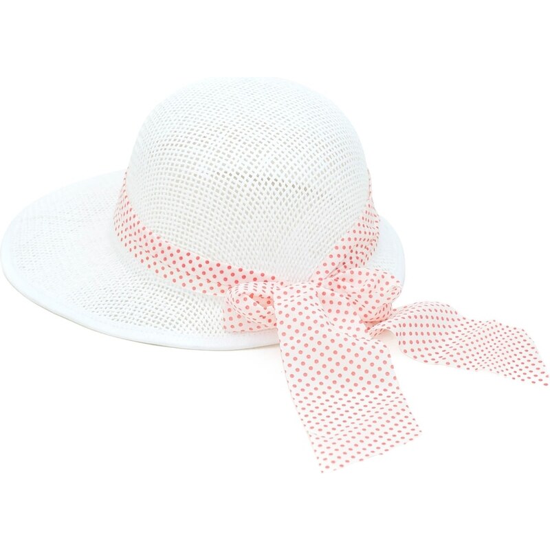Art of Polo Vzdušný klobouk s růžovou puntíkovanou stuhou