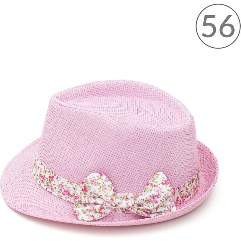 Art of Polo Dívčí trilby klobouk s mašlí světle růžový