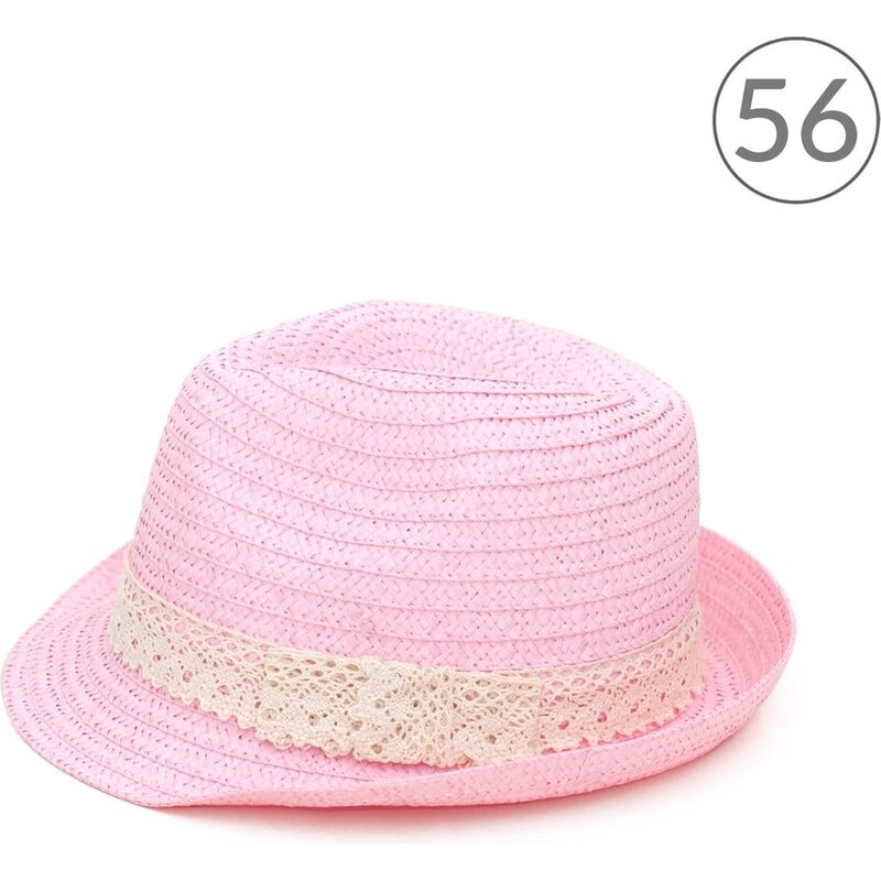 Art of Polo Trilby klobouk s krajkou ve světle růžové barvě
