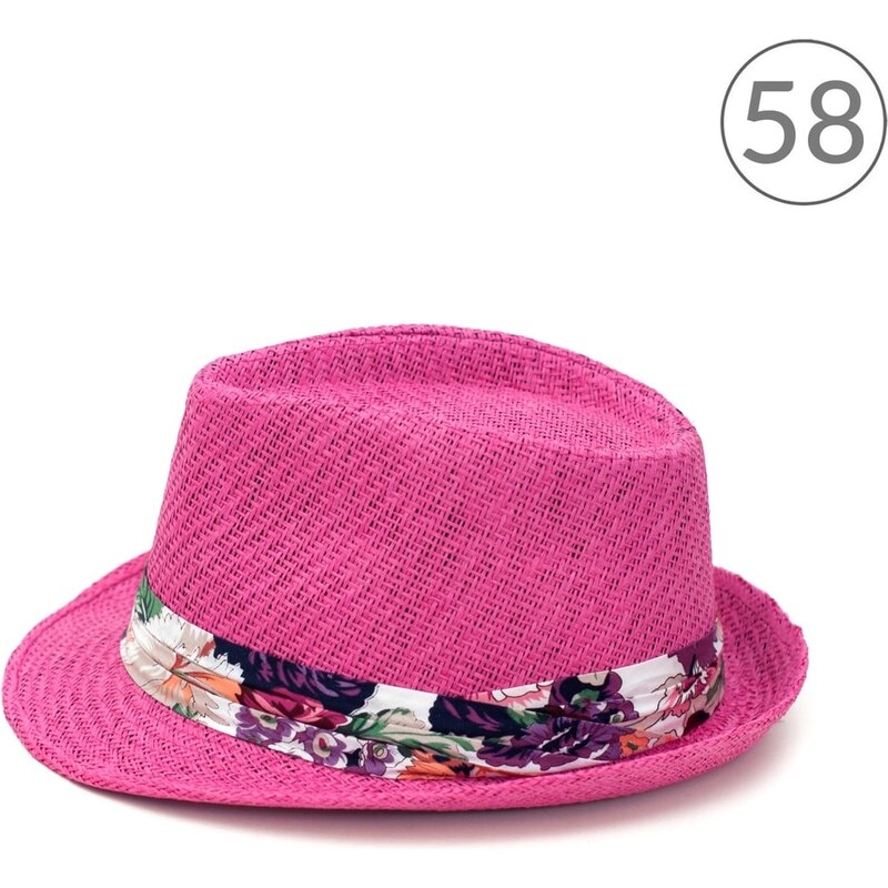Art of Polo Trilby klobouk s květinovou ozdobou růžový