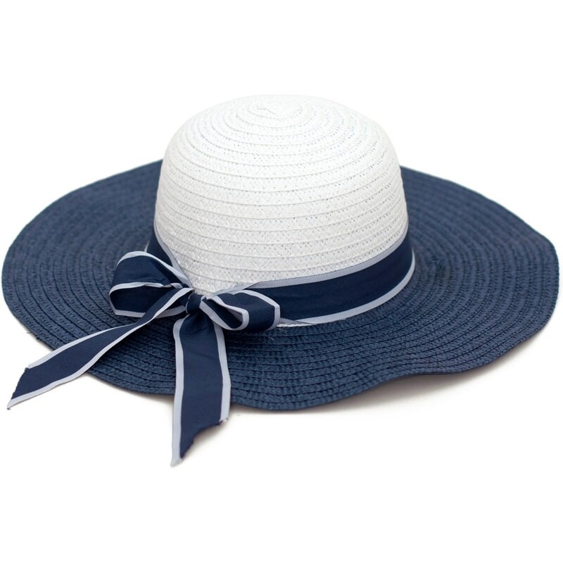 Art of Polo Modro-bílý klobouk na léto s mašlí