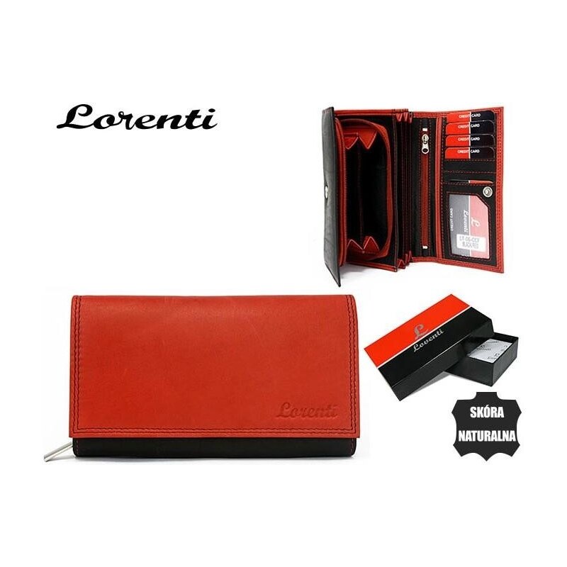 Lorenti Dámská kožená peněženka s barevnou klopou