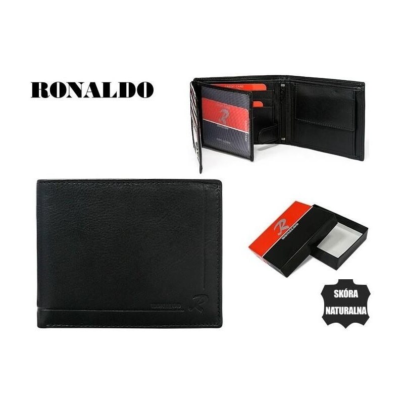 Černá pánská kožená peněženka Ronaldo
