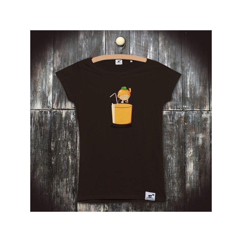 PANDEMIC Dámské vtipné tričko s potiskem Pomeranč: Opilý pomeranč