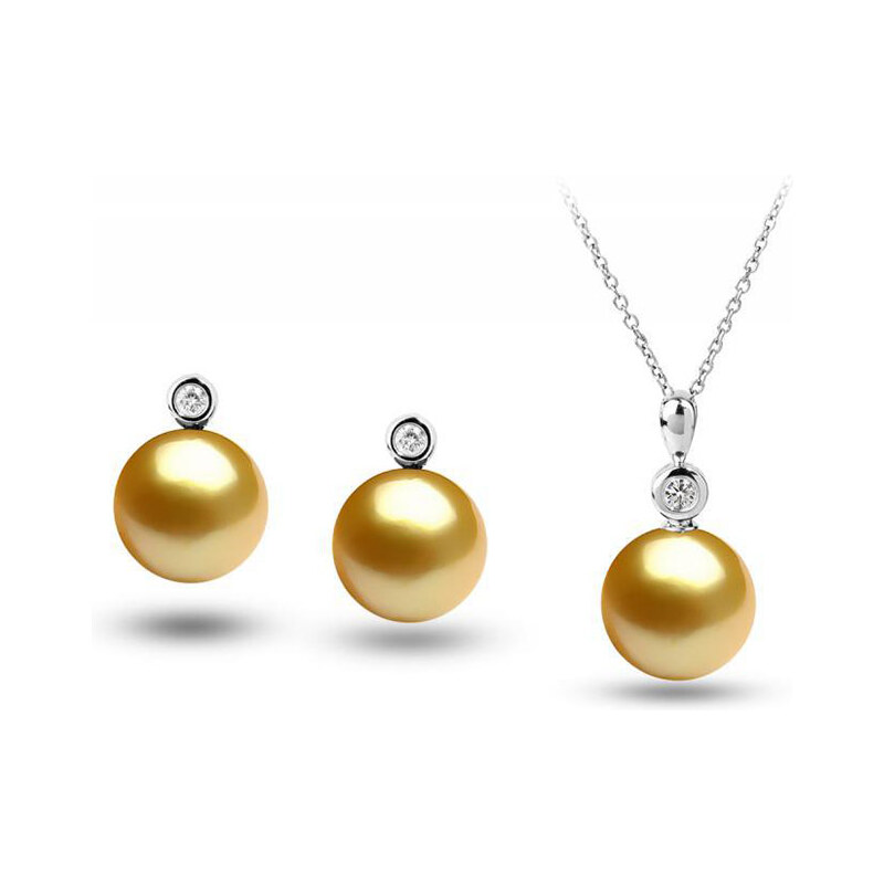 Eppi Zlatá kolekce s jihomořskými zlatými perlami a diamanty Ellanie