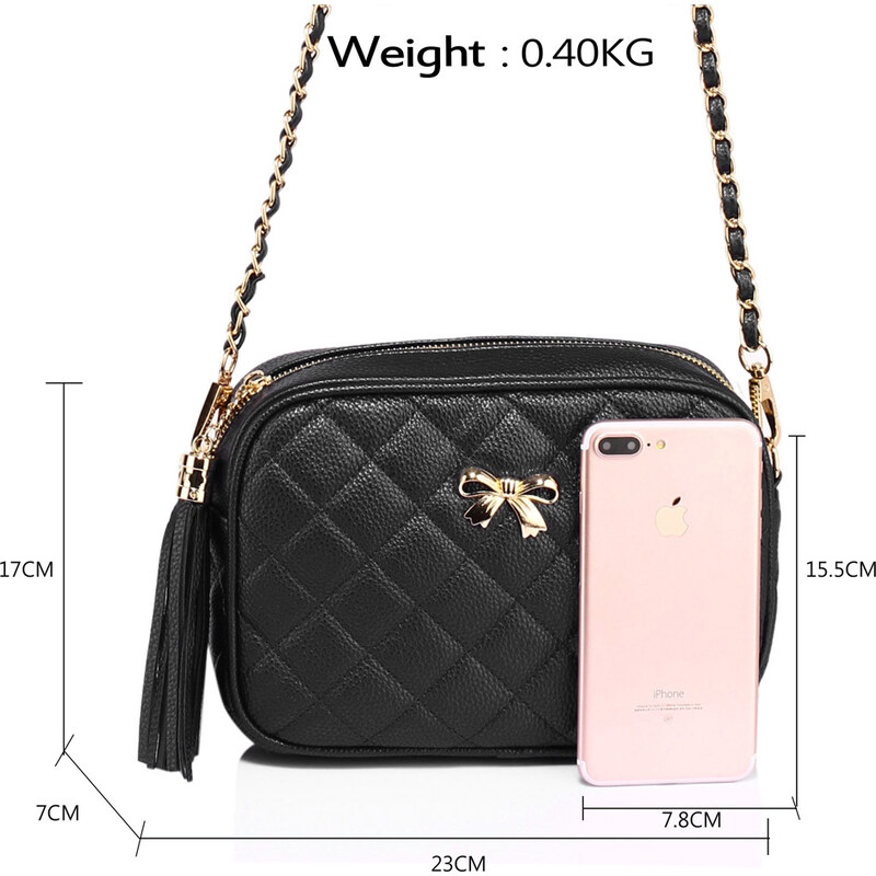 Anna Grace London Anna Grace Černá crossbody kabelka AG00540