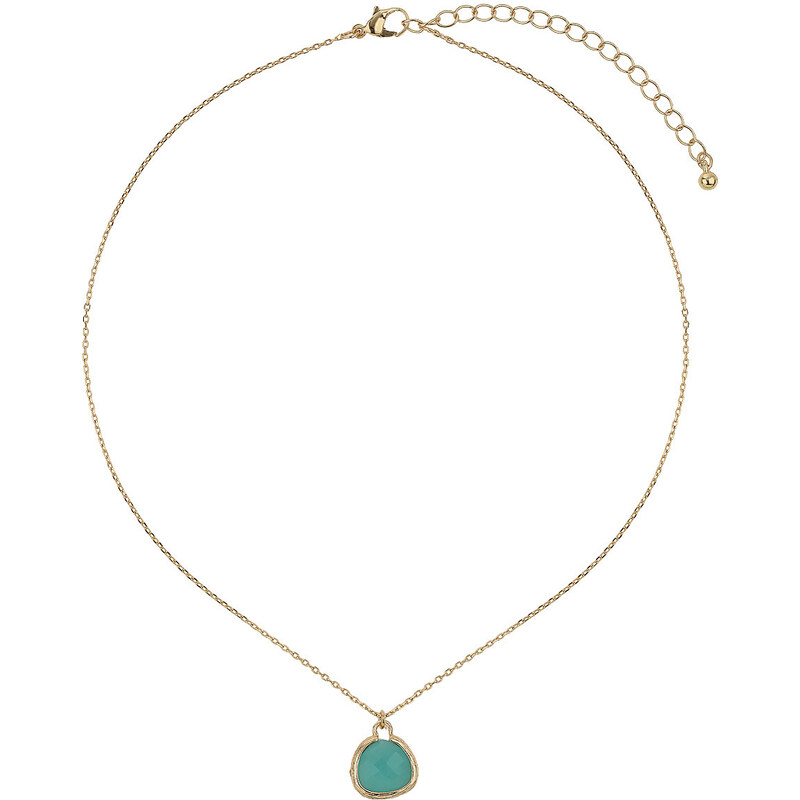 Topshop Turquoise Faceted Stone Necklace