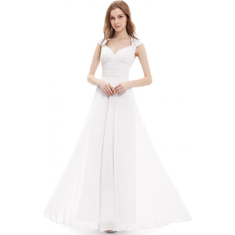 Ever-Pretty Dlouhé bílé šifónové šaty inspirované antikou