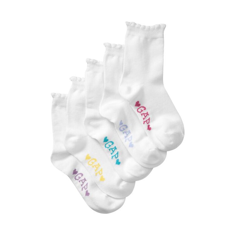 Gap Logo Socks (5 Pack) - Off white