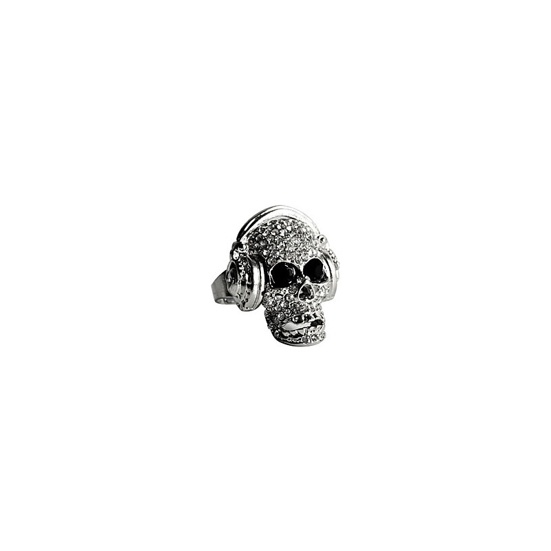LightInTheBox Skull with Headphone Rhinestone Ring