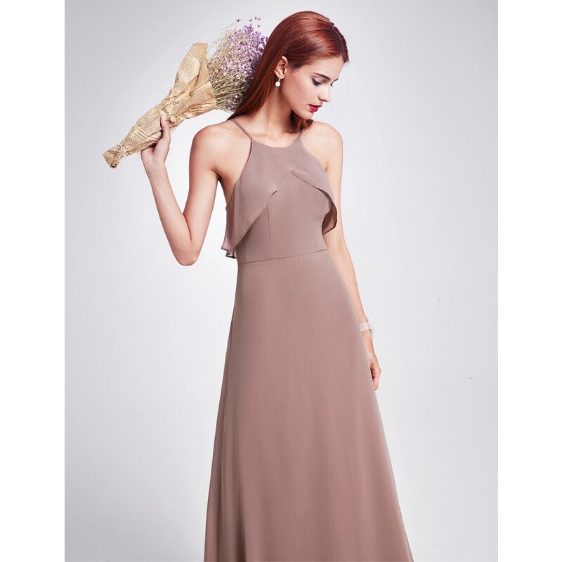 Ever-Pretty Světlehnědé družičkovské šaty minimalistického stylu