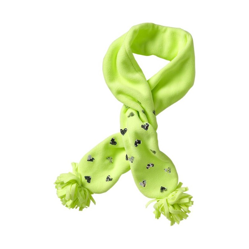 Gap Pro Fleece Sequin Heart Scarf - Neon sugar cane kiwi