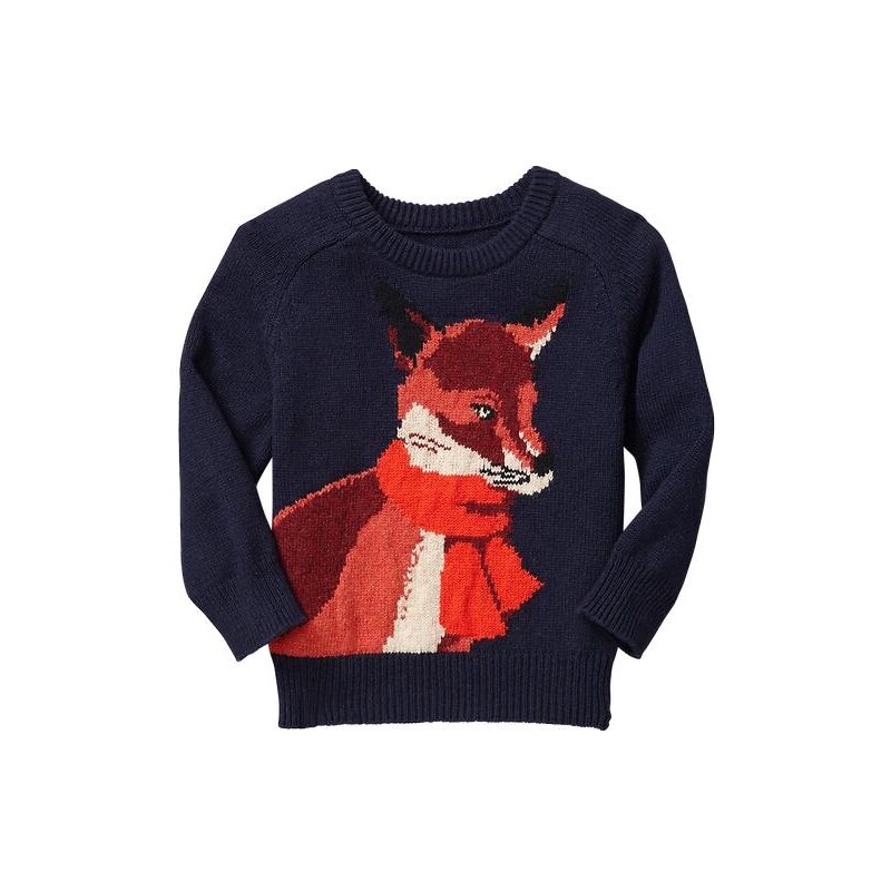 Gap Intarsia Fox Sweater - Marine blue