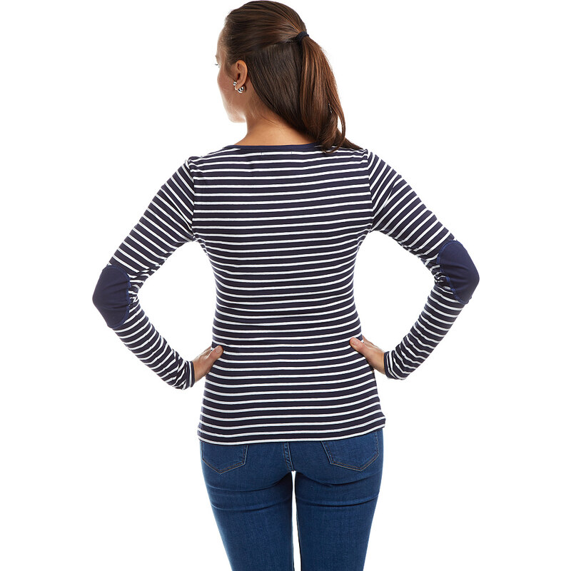Top Elegant Pruhované tričko - EVELIN /modrá a bílá