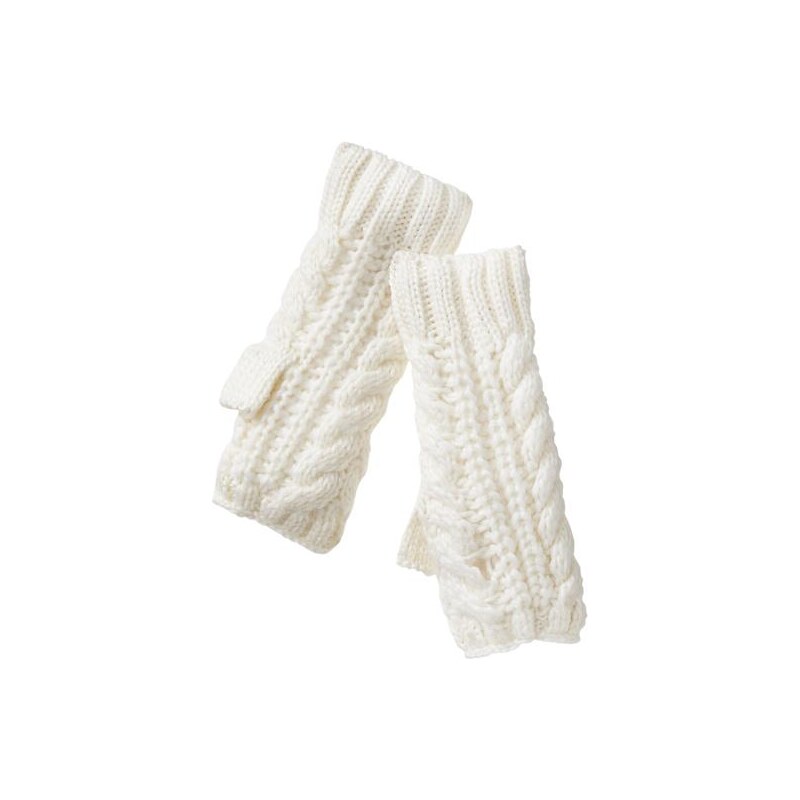 Gap Cable Knit Fingerless Gloves - Off white